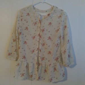 White Floral Blouse